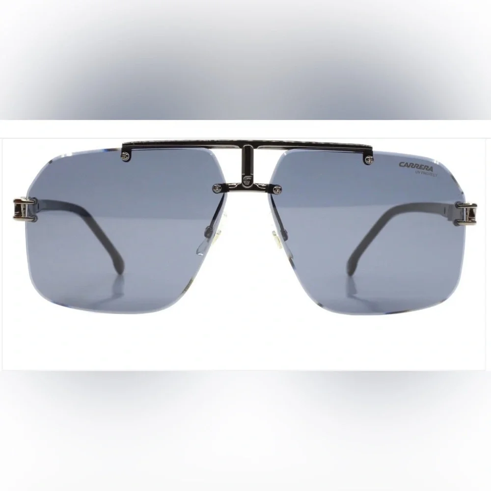 Carrera 1054/S V81IR Ruthenium Grey Rimless Designer Sunglasses